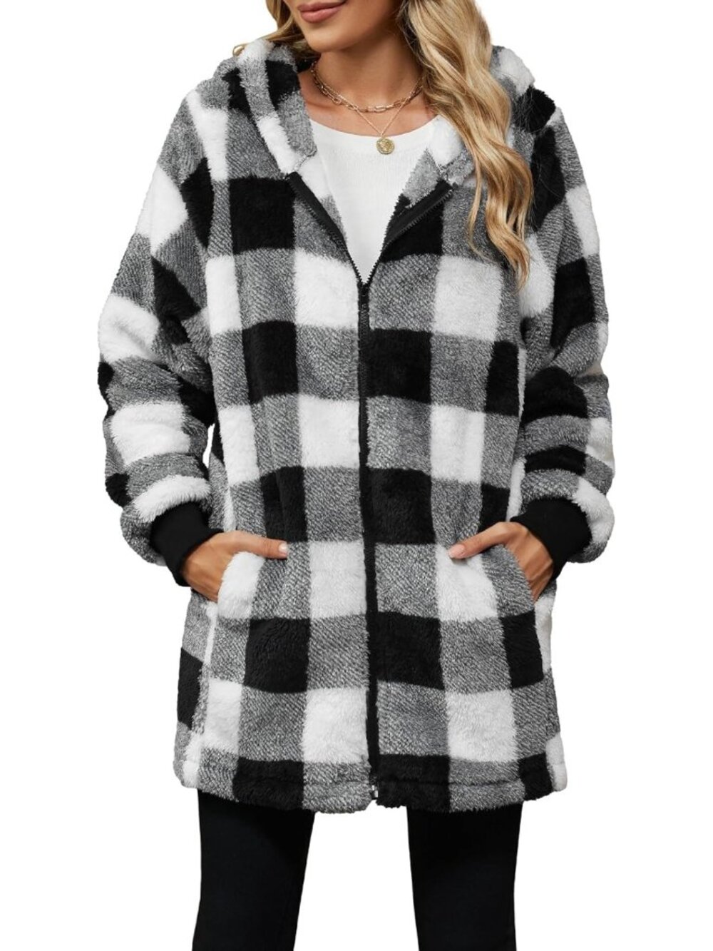 Cozy Oversized Sherpa Fleece Jacket | Warm Zip-Up Outerwear for Women
